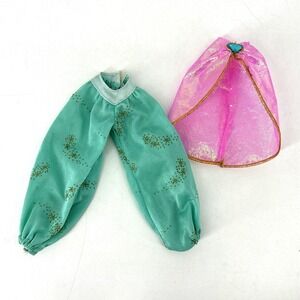 Vintage 1990s Disney Mattel Jasmine Barbie Doll Pants & Pink Palace Over-Skirt